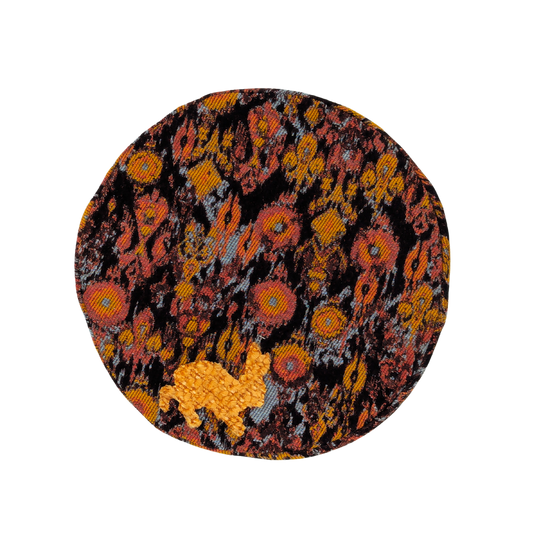 BÉRET PATCHWORK ORANGE ANIMALS