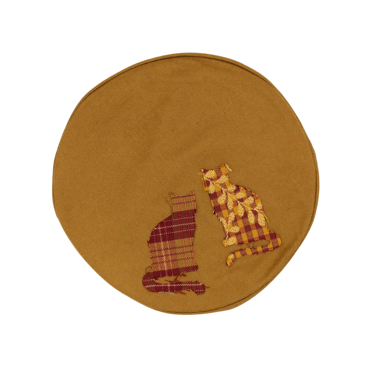 BÉRET PATCHWORK CHAT MOUTARDE