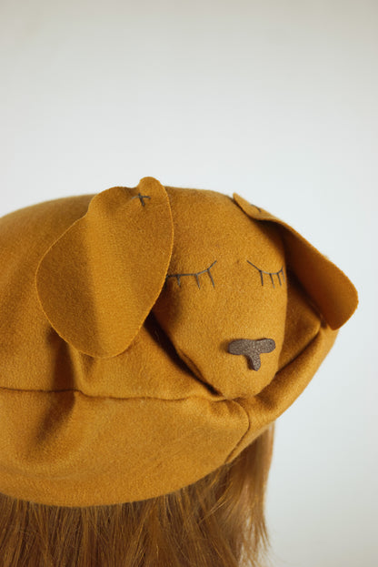 BÉRET PELUCHE DOGGY MOUTARDE