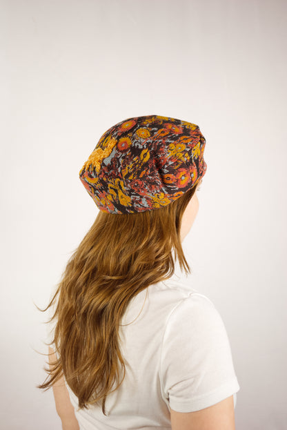 BÉRET PATCHWORK ORANGE ANIMALS